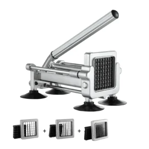 SucceBuy French Fry Cutter Potato Slicer 1/2 3/8 1/4-Inch Stainless Steel Blades