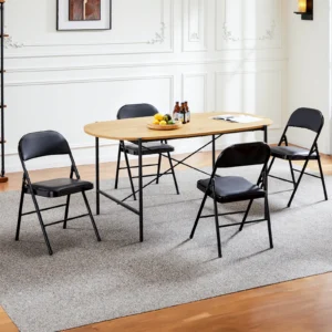 Leather Padded Folding Chair 4 Pack