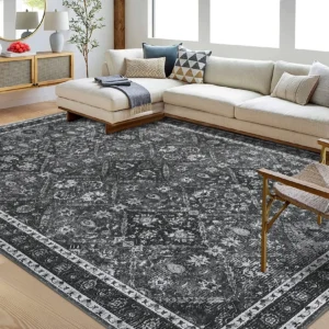 Area Rug, Machine Washable, Non-Slip, Stain & Water Resistant