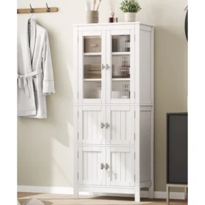 53.1 H Tall Storage Cabinet, 6 Doors and Adjustable Shelf