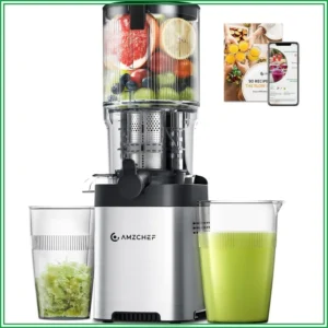 5.4" Wide Chute Cold Press Juicer, 60RPM Slow Masticating, High Juice Yield