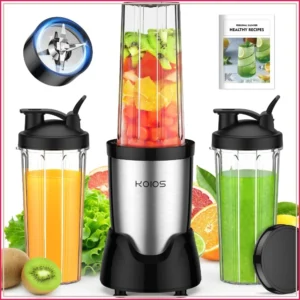 Personal Blender 3 22oz To-Go Cups, 22000 RPM, Detachable Blade, Portable, Black